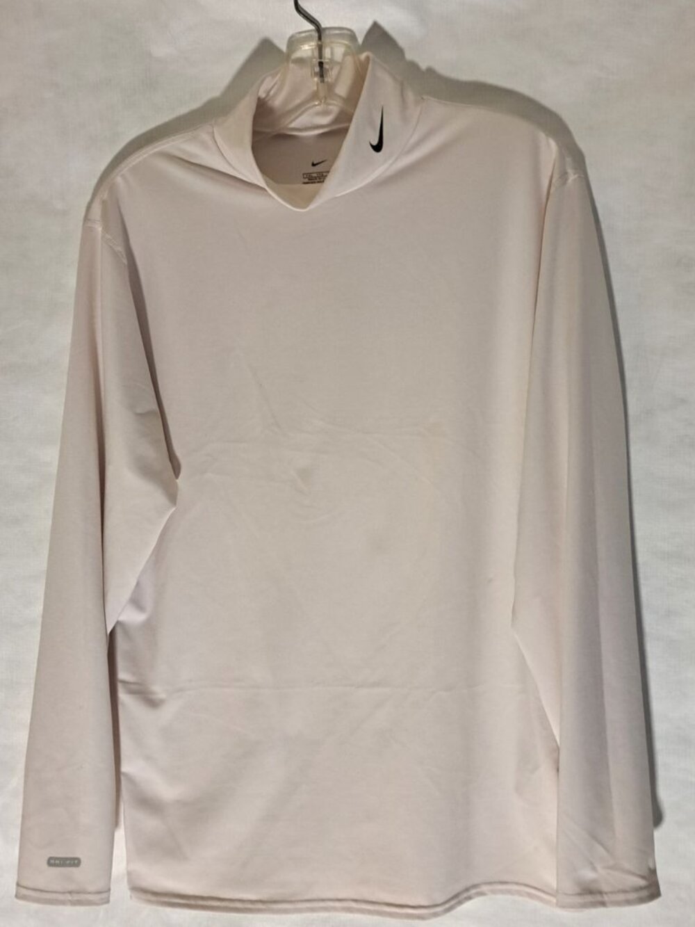 Nike Pro Dri-FIT Men's XXL Mock Neck Compression Long Sleeve Shirt Cream White